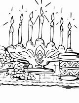 Kwanzaa Candle Chanukah sketch template