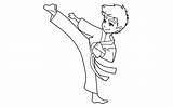 Karate Stance Exercising Skilled Flexibility sketch template