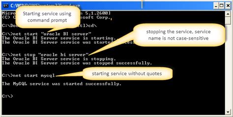oracle business intelligence start stop bi services  command prompt