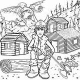 Coloring Pages Dragon Train Log Cabin Viking Kids Printable Two Cabins Headed Hiccup Wooden Print Vikings Color Popular Visit Worksheet sketch template