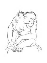 Chimpanzee Siamang Gibbon Apes Mammals sketch template