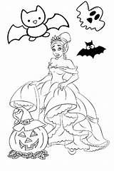 Halloween Coloring Princess Pumpkin Printable Treat Pages Color Spooky Print sketch template