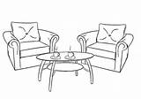 Armchair Coloring Pages sketch template
