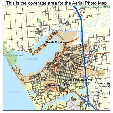 aerial photography map  muskegon mi michigan