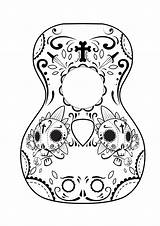 Ukulele Coloring Pages Colouring Getdrawings Calavera Getcolorings sketch template