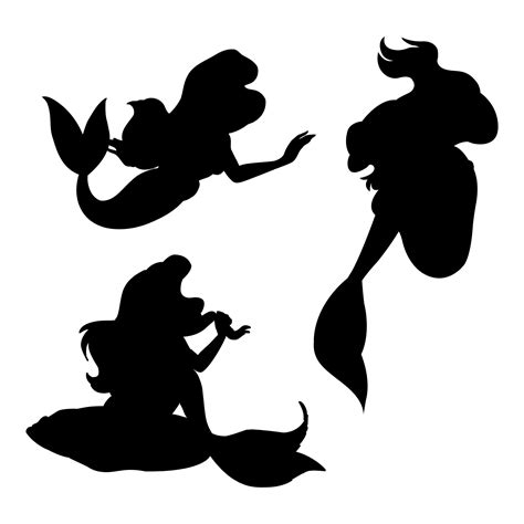 mermaid silhouette printables     printablee