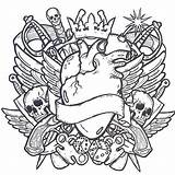 Coloring Pages Tattoo Skull Cool Popular sketch template