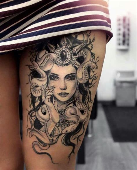 medusa tattoo thigh mexico99