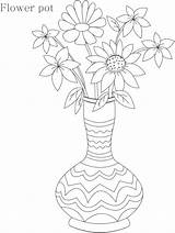 Flower Pot Coloring Vase Drawing Flowers Printable Kids Pencil Shading Pots Draw Drawings Print Pages Simple Vases Potted Getdrawings Sketches sketch template