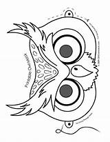Owl Mask Coloring Print Halloween Masks Animal Jr Pages sketch template
