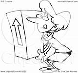 Lifting Heavy Box Cartoon Businesswoman Outline Illustration Royalty Toonaday Rf Clip Clipart Leishman Ron Regarding Notes sketch template