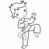 Karate Coloring Pages Kid Taekwondo Martial Arts Kids Color Boy Printable Fighting Print Drawing Colouring Style Sports Getdrawings Boys Movie sketch template