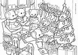 Coloring Pages Sylvanian Families Family Christmas Sheets Colouring Adult Books Printable Crafty Book Drawings Color sketch template