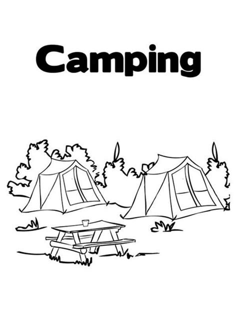 colouring page camping coloringpageca