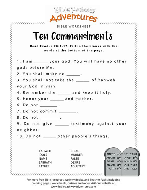 printable bible worksheets