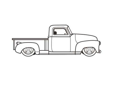 50 s chevy truck finished outline by mike pickett on dribbble