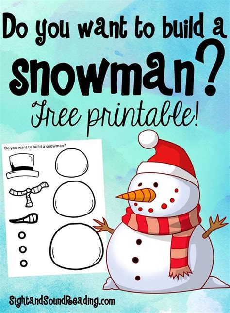build  snowman printable  homeschool village
