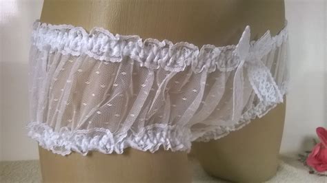 lovely white sheer lace panties frilly sissy frou frou knickers xs 8 ebay