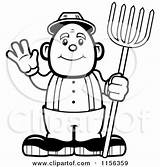 Cartoon Farmer Waving Clipart Thoman Cory Outlined Coloring Vector 2021 sketch template