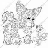 Corgi Coloring Pages Welsh Pembroke Color Colouring Animal Getcolorings Dog Adults Adult Choose Board sketch template