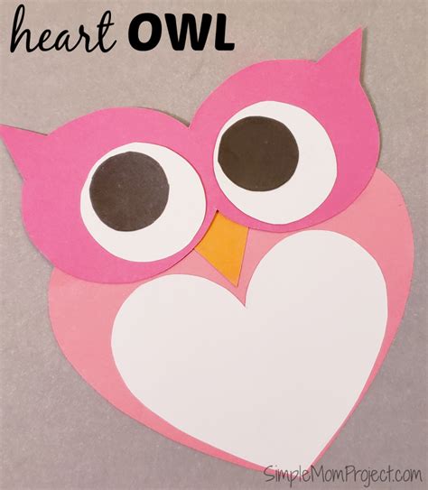 printable cut  paste heart owl craft easy valentine crafts
