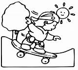 Coloring Skateboard Cartoon Sport Sheet Kids Pages Ages Epic sketch template