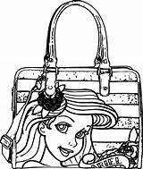 Coloring Handbag Purse Bag Ariel Mermaid Getcolorings Getdrawings Template sketch template