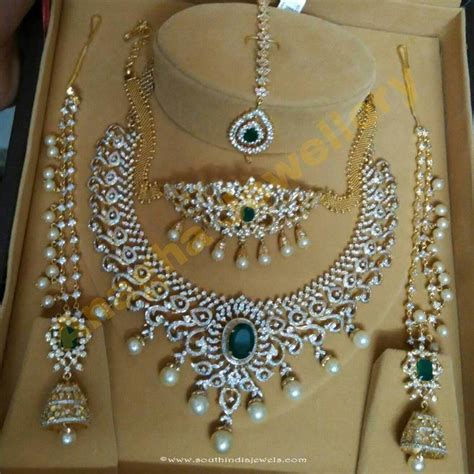 diamond bridal jewellery set  anagha jewellery south india jewels