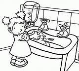 Washing Coloring Hand Hands Pages Drawing Sink Kids Child Handwashing Sketch Print Getdrawings Popular Coloringhome sketch template
