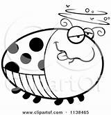 Outlined Ladybug Chubby Drunk Clipart Cartoon Thoman Cory Coloring Vector 2021 sketch template