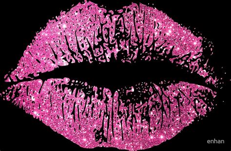 stylish pink glitter lips canvas prints  nhan ngo redbubble