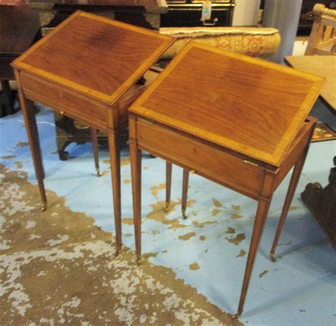 reading tables  pair early  century mahogany  satinwood