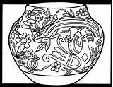 Coloring Pages Folk Mexican Pottery Printable Nm Popular Coloringhome Comments sketch template
