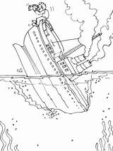 Bateau Coloriage Coule Navire Titanic Dessin Coloriages Bateaux Transports Colorier sketch template