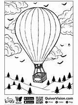 Air Hot Balloon Quiver Coloring Fun Kids Luchtballon sketch template
