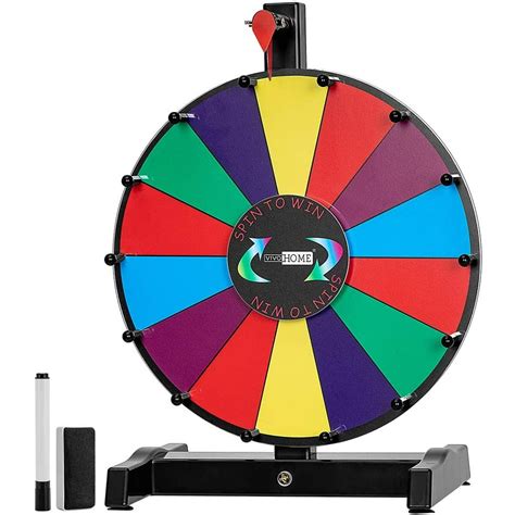 vivohome     spinning prize wheel tabletop  color slots  dry erase marker