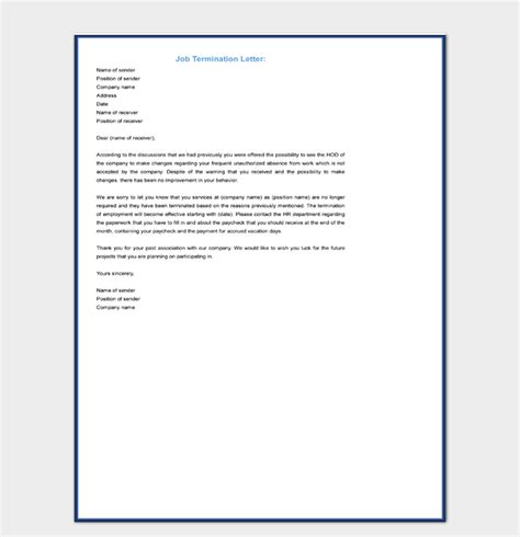 termination letter template shrm