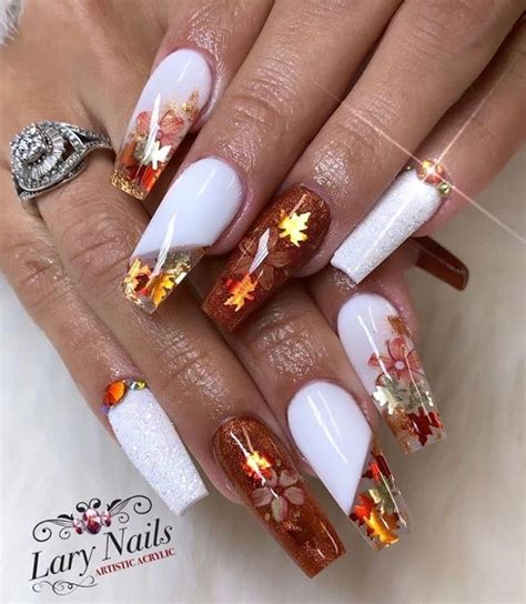 Pin By Nicole Yonker On Nails Thanksgiving Nails Bling Nails Coffin