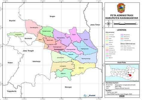 peta administrasi kabupaten karanganyar provinsi jawa tengah neededthing