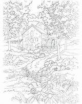 Pages Coloring Landscape Winter Adults Printable Scenery Getdrawings Getcolorings Color Colorings sketch template