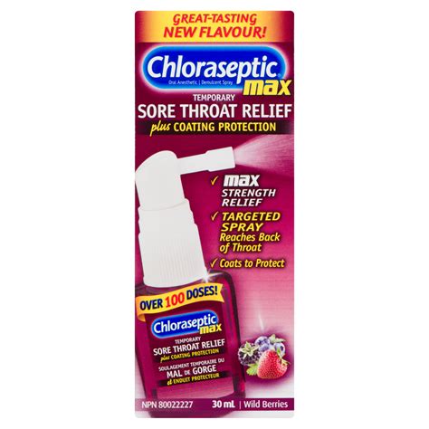 chloraseptic max sore throat spray wild berries  ml weshineca