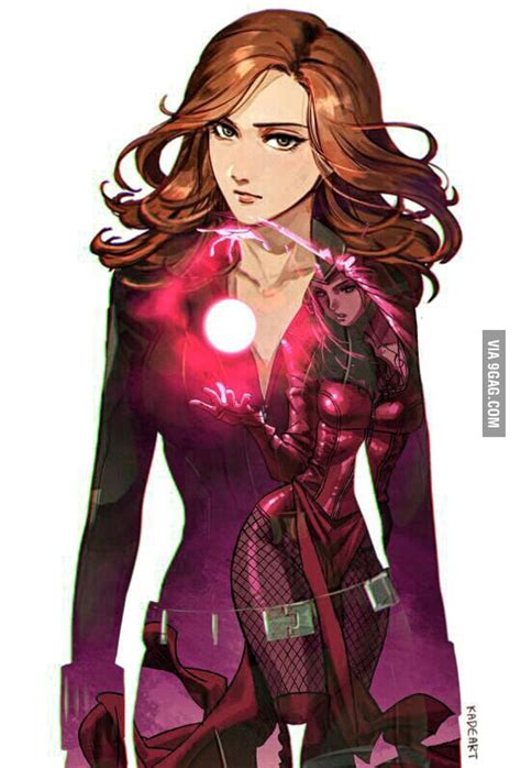 scarlet witch and black widow double exposure 9gag