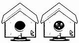 Coloring Birdhouse House Bird Clipart Cartoon Comments Library Popular Coloringhome sketch template