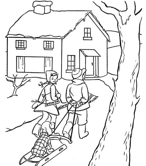 winter    fun  exciting coloring page kids colouring pages