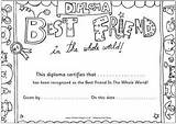 Friend Certificate Friends Kids sketch template