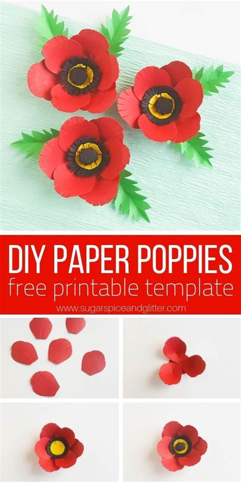 diy paper poppies  memorial day crafts