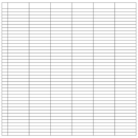 blank spreadsheet template printable