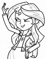 Coloring Pony Equestria Girls Little Shimmer Sunset Pages Printable sketch template