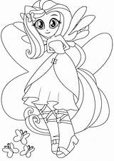 Pony Little Coloring Pages Printable Equestria Girls Shimmer Sunset Fluttershy sketch template