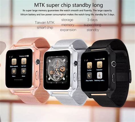 x8 smart watch gsm compatible with android or ios black the led